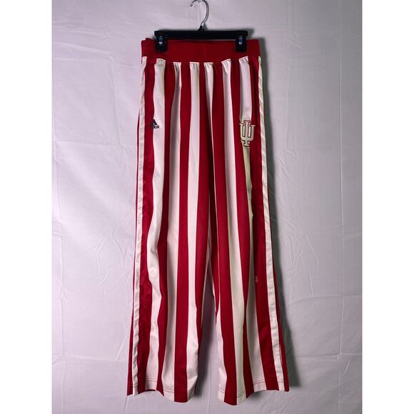 adidas Indiana University Candy Red White Stripe Basketball Pants Youth Large - Picture 1 of 3